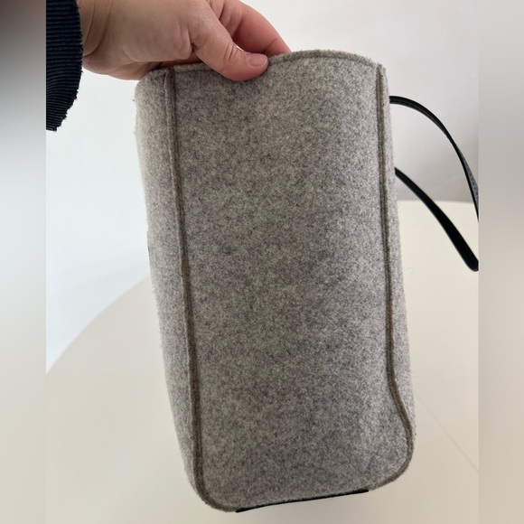 Kate Spade Nouveau York Gray Wool & Leather Structured Tote Bag - Picture 6 of 13